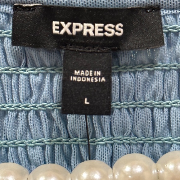 Express Sleeveless Lace Feminine Ladies Blue Top Size Large NWT - Picture 3 of 3